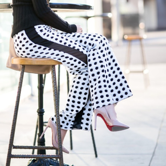 Alexis Pants - Alexis Black and White Embroidered Pants